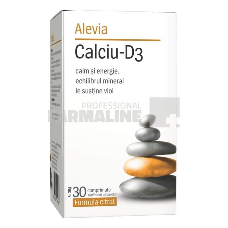 Alevia Calciu formula citrat + D3 30 comprimate