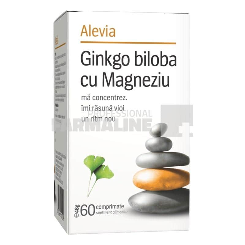 Alevia Ginkgo biloba cu Magneziu 60 comprimate