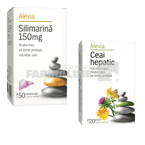 Alevia Pachet Silimarina 150 mg 50 comprimate + Ceai hepatic 20 plicuri