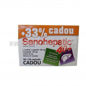 Sanohepatic 40+ 30 capsule + 10 capsule Cadou