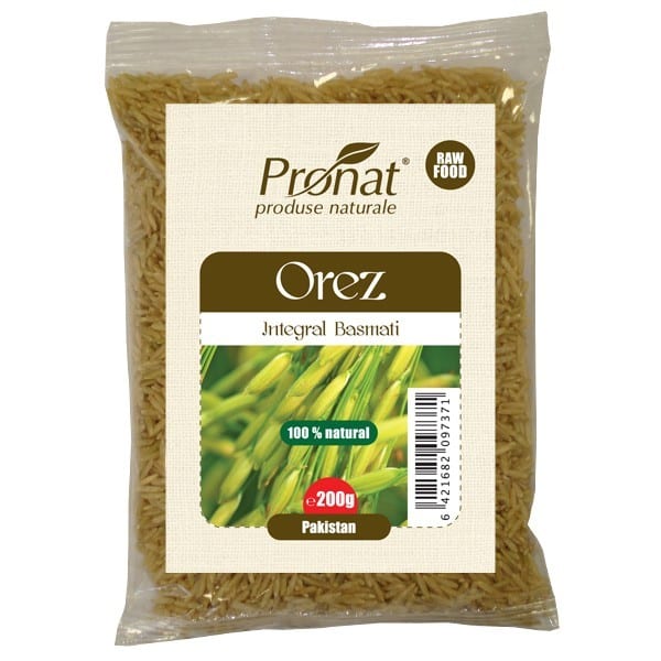 Orez basmati brun integral ECO-BIO 200g - PRONAT